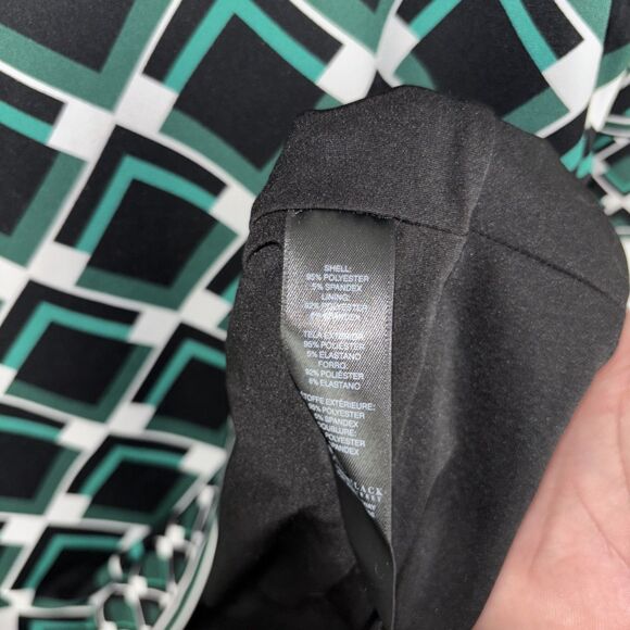 Geometric Artsy Tunic Shift Dress Black Green White 3/4 Sleeve Womens Medium - Picture 4 of 6